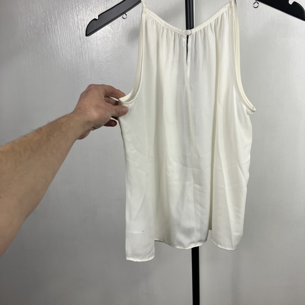 NWT Worthington PXS Dressy White Cami Sheer Button Back Career Party Top Blouse - Picture 5 of 6